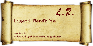 Ligeti Renáta névjegykártya
